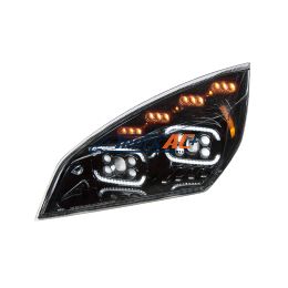 A66-01405-002, A66-01512-004 Black 10 LED Projector Headlight With LED Sequential Turn & DRL For 2018-2024 Cascadia - Driver - United Pacific 35727
