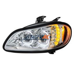 Chrome LED Projection Headlight Assembly For 2003-2024 Freightliner M2- Driver - United Pacific 35729