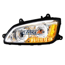 P54-1059-200 Chrome LED Headlight With LED Turn Signal & LED Position Light Bar For 2008-2017 Kenworth T660 - Driver - United Pacific 35771