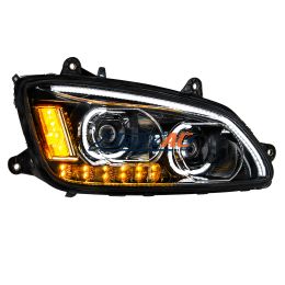 P54-1059-200R "Blackout" LED Headlight With LED Turn Signal & LED Position Light Bar For 2008-2017 Kenworth T660 - Passenger - United Pacific 35774
