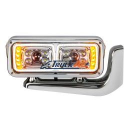 10 High Power LED "Chrome" Projection Headlight Assembly With Mounting Arm - Passenger Side - United Pacific 35776