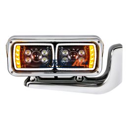 10 High Power LED "Blackout" Projection Headlight Assembly With Mounting Arm - Passenger - United Pacific 35778