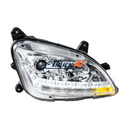 Chrome Projection Headlight With LED Sequential Turn and DRL For 2012-2021 Peterbilt 579- Passenger - United Pacific 35780