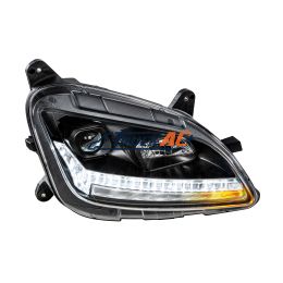 "Blackout" Projection Headlight With LED Sequential Turn & DRL For 2012-2021 Peterbilt 579- Passenger - United Pacific 35782