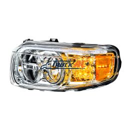 Chrome LED Headlight With LED Turn & Position Light Bar For Peterbilt 388 (2008-2015) & 389 (2008-2023)- Driver - United Pacific 35794
