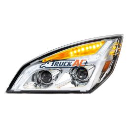 A66-01405-002, A66-01512-004 Chrome LED Projection Headlight With LED Position Light For 2018-2024 Freightliner Cascadia - Driver - United Pacific 35819