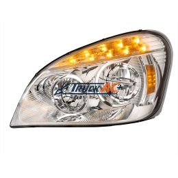 A06-51907-006 Chrome LED Headlight For 2008-2017 Freightliner Cascadia - Driver - United Pacific 35831