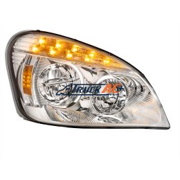 A06-51907-007 Chrome LED Headlight For 2008-2017 Freightliner Cascadia - Passenger - United Pacific 35832