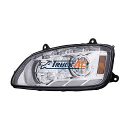 Chrome LED Headlight With Sequential Turn Signal & Position Light Bars For 2008-17 Kenworth T660 - Driver - United Pacific 35879