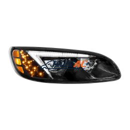 Black LED Headlight For Peterbilt 386 (2005-2015) & 387 (1999-2010) - Passenger - United Pacific 35886