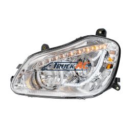 P54-6164-100 High Power 45 LED Chrome Headlight With Sequential Turn Signal For 2013-2021 Kenworth T680-Driver - United Pacific 35889