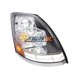 20359834, 20496654, 82329592 Chrome LED Headlight With Dual Color LED Light Bars For 2003-2017 Volvo VN/VNL - Passenger - United Pacific 35894