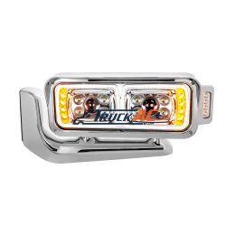 10 High Power LED "Chrome" Projection Headlight Assembly W/Mounting Arm & Turn Signal Side Pod - Driver Side - United Pacific 35897