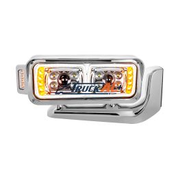 10 High Power LED "Chrome" Projection Headlight Assembly W/Mounting Arm & Turn Signal Side Pod - Passenger Side - United Pacific 35898
