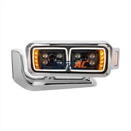 10 High Power LED "Blackout" Projection Headlight Assembly W/Mounting Arm & Turn Signal Side Pod - Driver Side - United Pacific 35899
