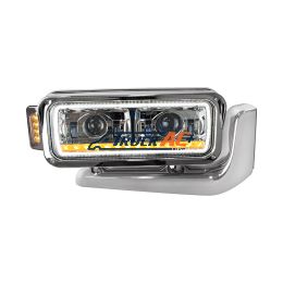 High Power LED Chrome Projection Headlight Assembly With Mounting Arm & Turn Signal - Passenger - United Pacific 35912