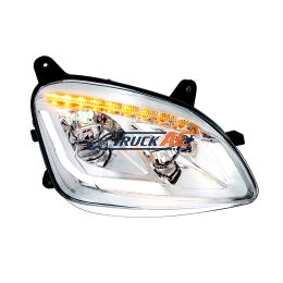 Chrome LED Headlight W/Sequential LED Turn Signal For Peterbilt 579 (2012-21) & 587 (2010-16) - Passenger - United Pacific 35916