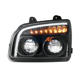 High Power LED Blackout Headlight With LED Turn Signal & Light Bar For 2015-2025 Kenworth T880-Driver - United Pacific 32866