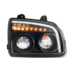 High Power LED Blackout Headlight With LED Turn Signal & Light Bar For 2015-2025 Kenworth T880-Passenger - United Pacific 32867