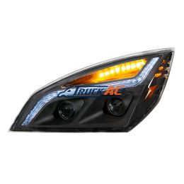 A66-01405-002, A66-01512-004 Black LED Projection Headlight With LED Position Light For 2018-2024 Freightliner Cascadia - Driver - United Pacific 35821