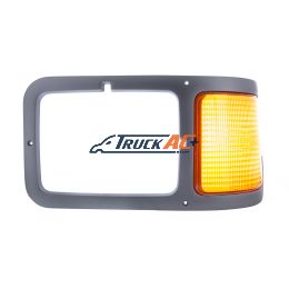 F6HZ-13201-AAE Gray Plastic Headlight Bezel With Parking Light For 2000-2015 Ford F-650/F-750 - Driver - United Pacific 31982