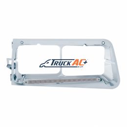 14 LED Headlight Bezel For 1989-2009 Freightliner FLD - Passenger - Amber LED/Clear Lens - United Pacific 32367
