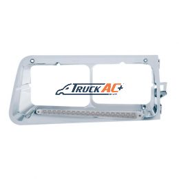 19 LED Headlight Bezel For 1989-2009 Freightliner FLD - Driver - Amber LED/Clear Lens - United Pacific 32487