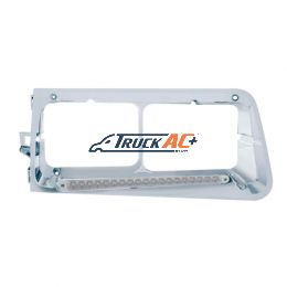 19 LED Headlight Bezel For 1989-2009 Freightliner FLD - Passenger - Amber LED/Clear Lens - United Pacific 32489