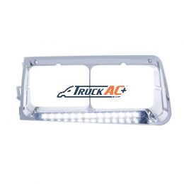 14 LED Headlight Bezel For 1989-2009 Freightliner FLD - Driver - White LED/Clear Lens - United Pacific 32583