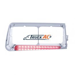 14 LED Headlight Bezel For 1989-2009 Freightliner FLD - Passenger - Red LED/Clear Lens - United Pacific 32586