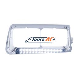 14 LED Headlight Bezel For 1989-2009 Freightliner FLD - Passenger - White LED/Clear Lens - United Pacific 32587