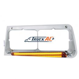 24 LED Headlight Bezel With GloLight For 1989-2009 Freightliner FLD - Driver - Amber Lens - United Pacific 32702