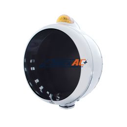 Stainless Steel Guide 682-C Headlight No Bulb With Dual Mode LED Signal - Amber Lens - United Pacific 32388