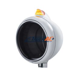 Stainless Steel Guide 682-C Headlight No Bulb & Original Style LED Signal-Amber Lens - United Pacific 32600