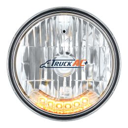7" Crystal Headlight With 6 Amber LED Position Light - United Pacific 31247