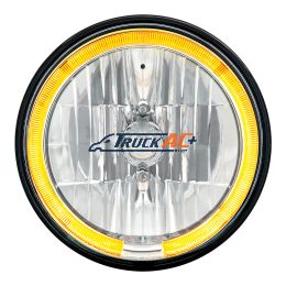 7" Crystal Headlight With Amber LED Halo Ring - United Pacific 31284