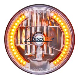 7" Crystal Headlight With 34 Amber LED Position Light - United Pacific 31378