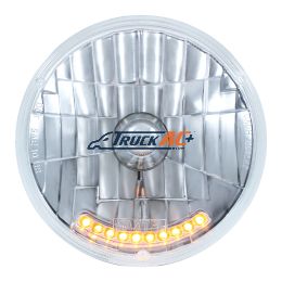 7" Crystal Headlight With 10 Amber LED Position Lights - United Pacific S2010LED