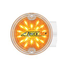 21 LED 3-1/4" Dual Function Signal Light For Harley Motorcycle With Housing - Amber LED/Clear Lens - United Pacific 31217