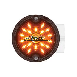 21 LED 3-1/4" Dual Function Signal Light For Harley Motorcycle With Housing - Amber LED/Smoke Lens - United Pacific 31218