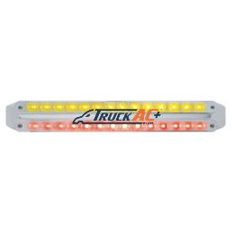 Dual 14 LED 12" Light Bars - Amber & Red LED/Chrome Lens - United Pacific 37677