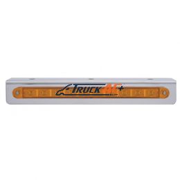 9-3/4" Stainless Light Bracket With 10 LED 9" Light Bar - Amber LED/Amber Lens - United Pacific 20761
