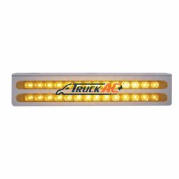 12-3/4" Stainless Light Bracket With 2X 14 LED 12" Light Bars - Amber LED/Amber Lens - United Pacific 20776