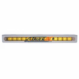 12-3/4" Stainless Light Bracket With 14 LED 12" Light Bar - Amber LED/Chrome Lens - United Pacific 20790