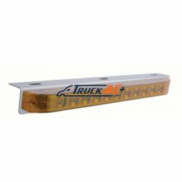 17-5/16" Stainless Light Bracket With 11 LED 17" Light Bar - Amber LED/Amber Lens - United Pacific 20901