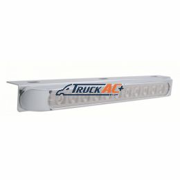 17-5/16" Stainless Light Bracket With 11 LED 17" Light Bar & Bezel - Amber LED/Clear Lens - United Pacific 20907