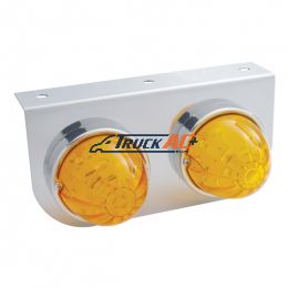 Stainless Light Bracket With 2X 17 LED Watermelon Lights - Amber LED/Amber Lens - United Pacific 32322