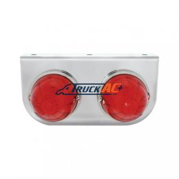 Stainless Light Bracket With 2X 17 LED Watermelon Lights - Red LED/Red Lens - United Pacific 32323