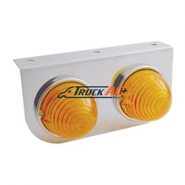Stainless Light Bracket With 2X 17 LED Beehive Lights - Amber LED/Amber Lens - United Pacific 32342