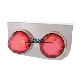 Stainless Light Bracket With 2X 9 LED Dual Function Watermelon GloLight - Red LED/Clear Lens - United Pacific 34427